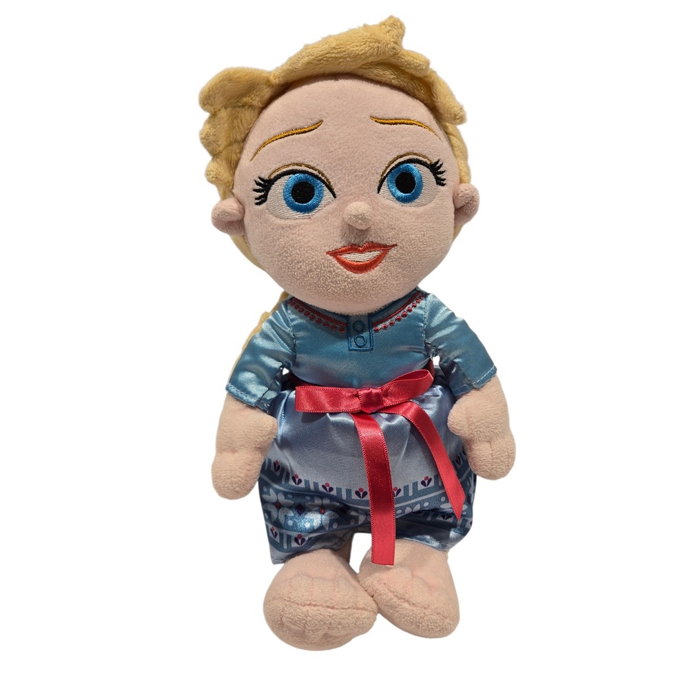 DISNEY BABIES Elsa Frozen Princess Plush Stuffed Animal Disney Parks 11" Blue